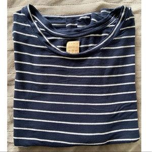 Blue and white striped full sleeve shirt